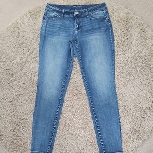 Maurice's Women's Light Blue Skinny Jeans, Mid-Rise, Large X-Long